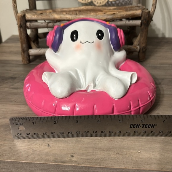 HERE LIES SUMMER GHOST WITH HEADPHONES ON FLOATY SUMMERWEEN DECOR - Picture 6 of 12